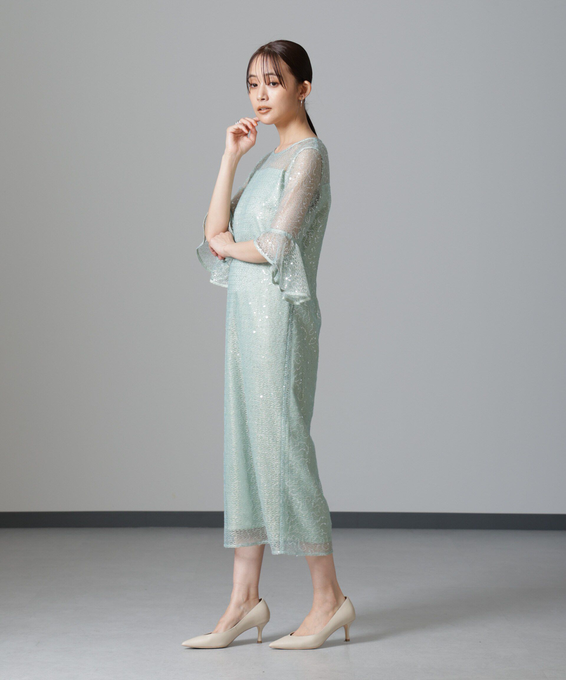 nano･universe「troisiemechaco/SPANGLE LACE ワンピース」|ワンピース|