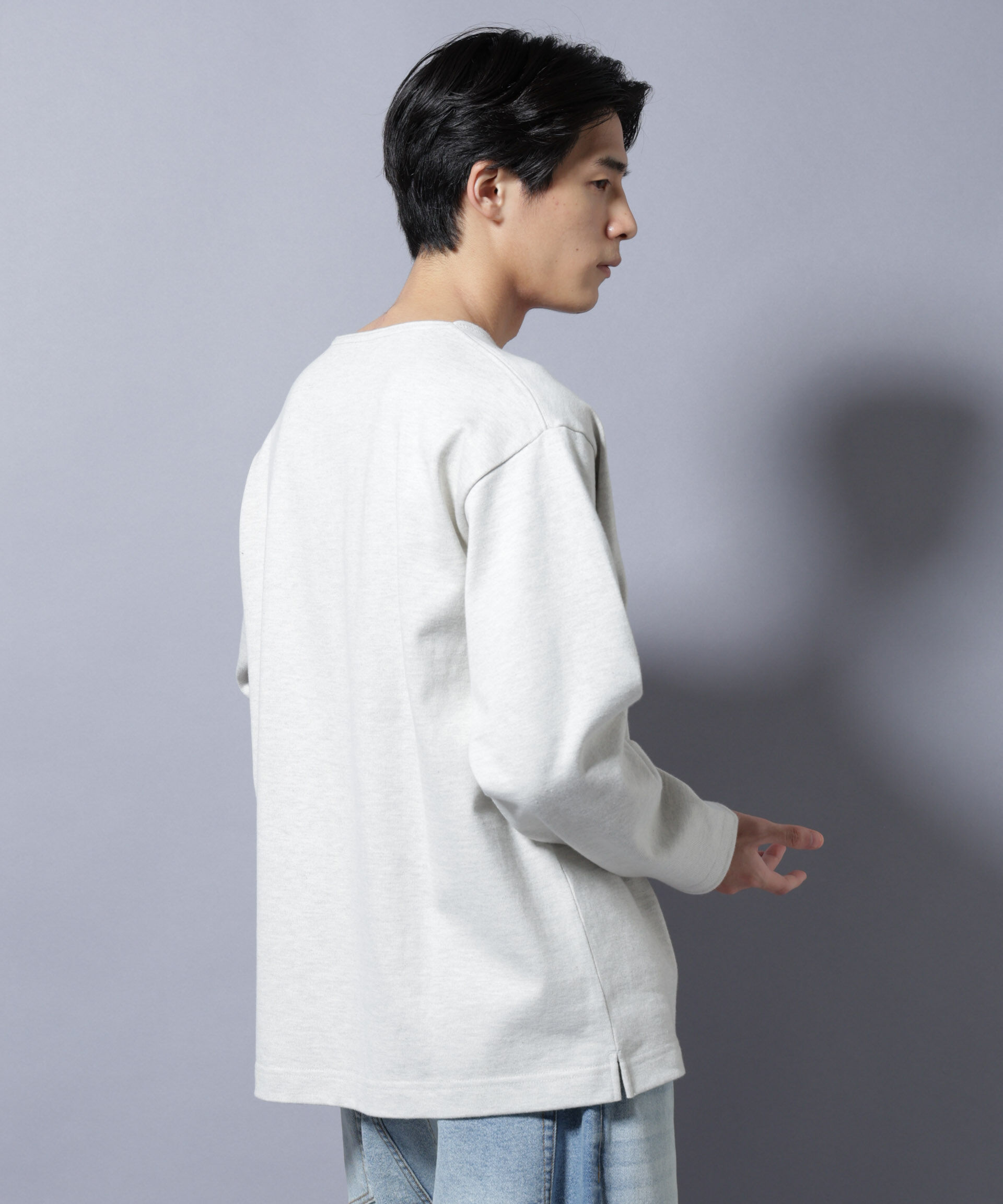 NANO universe「天竺ヘビーコットンボートネックＴシャツ 長袖」|Tシャツ・カットソー|