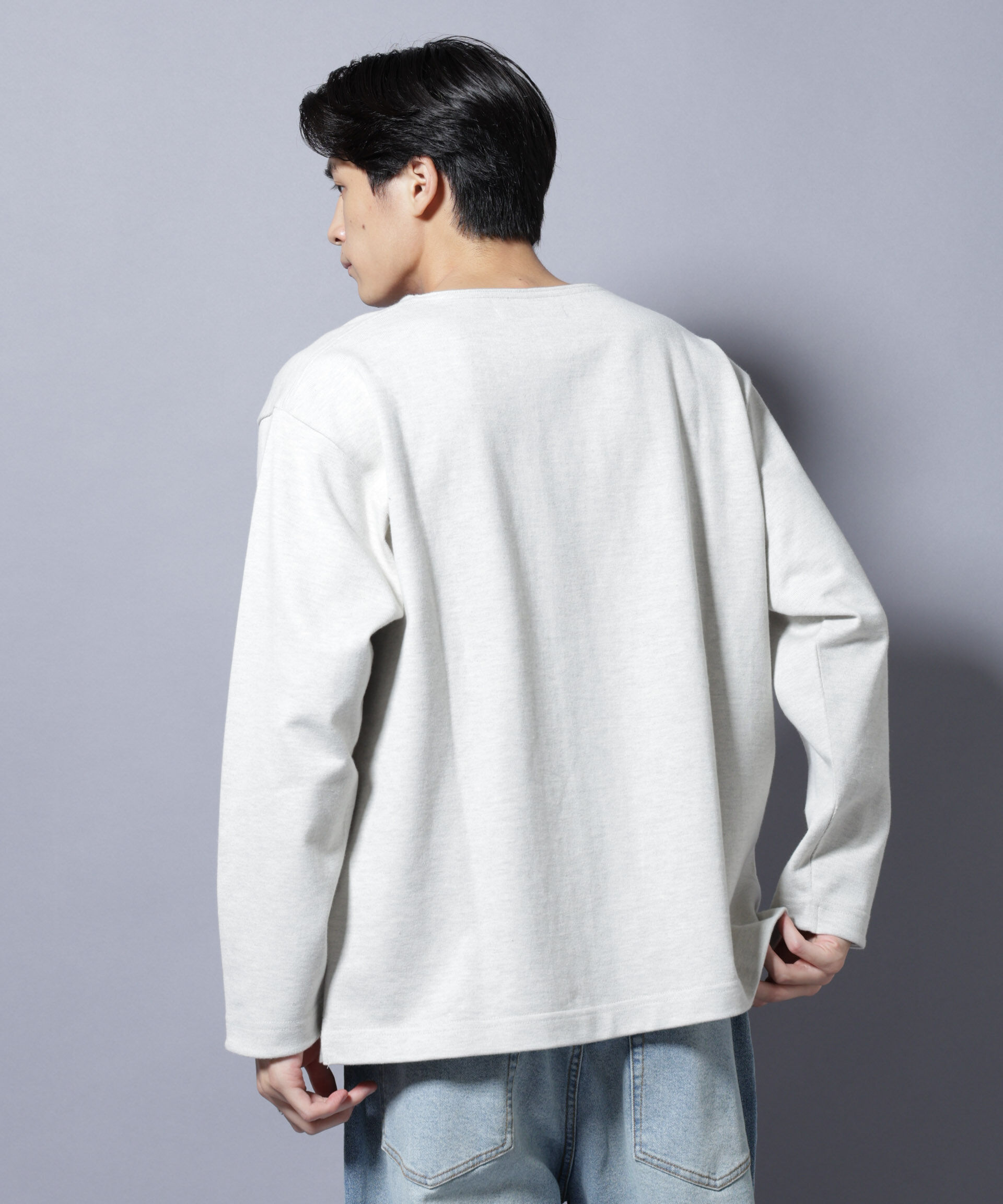 NANO universe「天竺ヘビーコットンボートネックＴシャツ 長袖」|Tシャツ・カットソー|