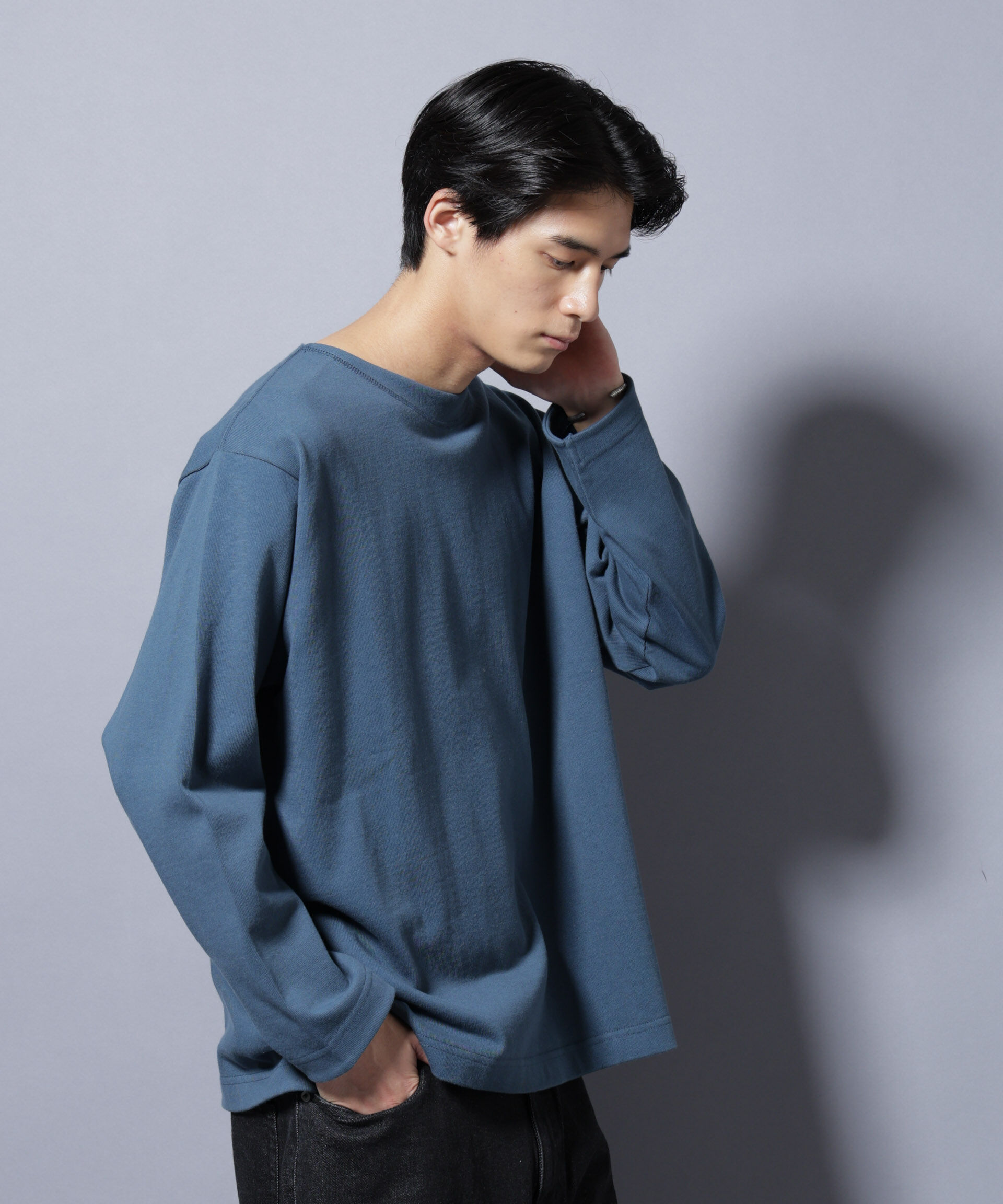 NANO universe「天竺ヘビーコットンボートネックＴシャツ 長袖」|Tシャツ・カットソー|