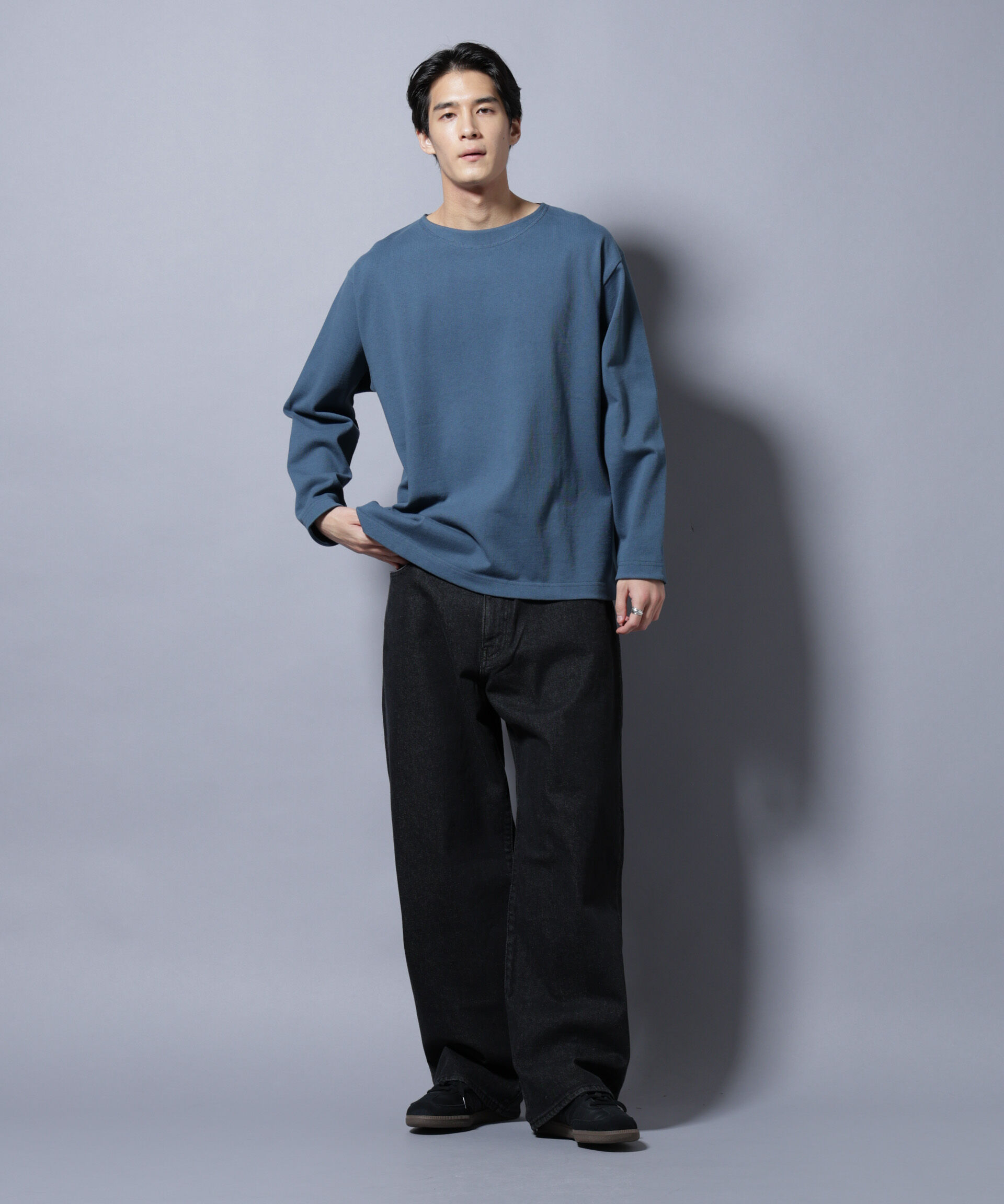 NANO universe「天竺ヘビーコットンボートネックＴシャツ 長袖」|Tシャツ・カットソー|