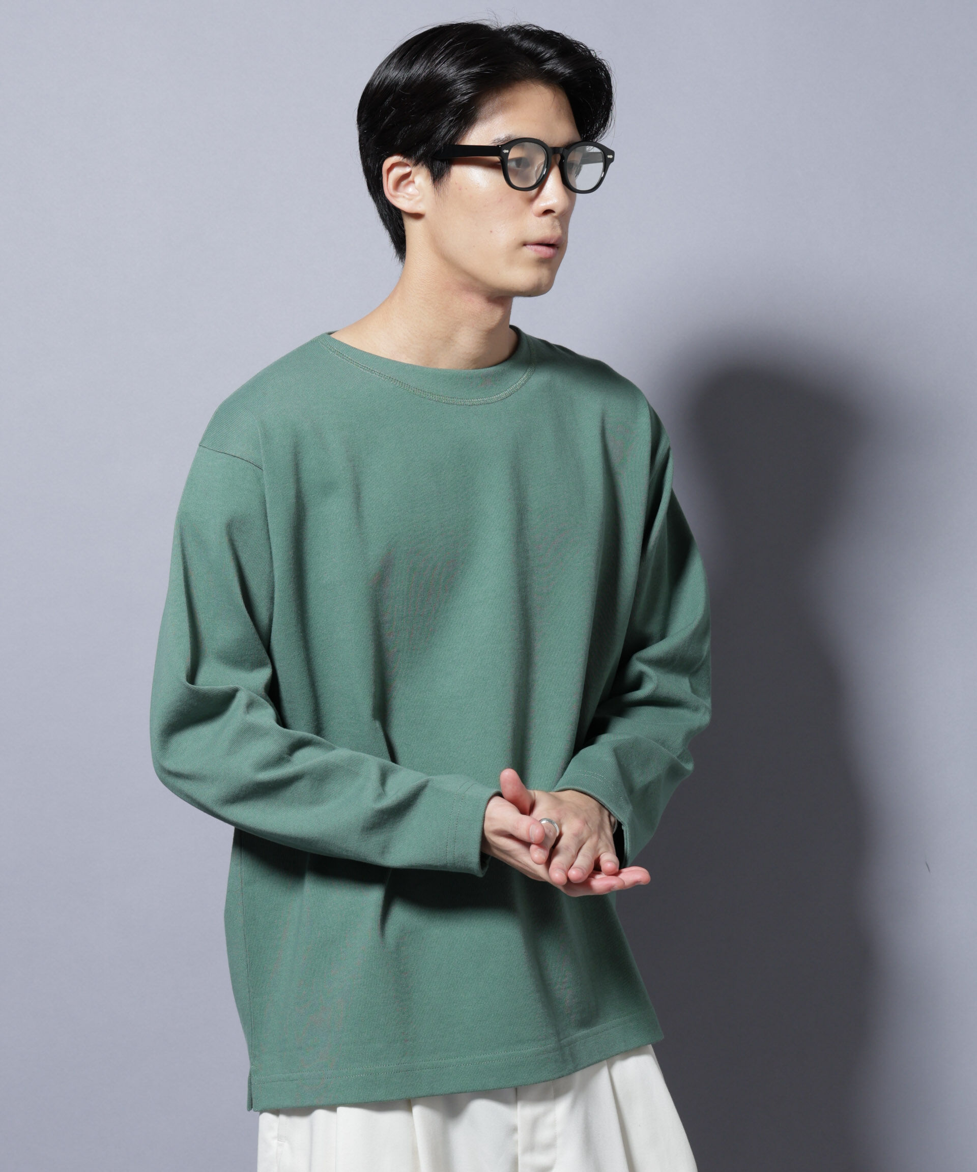 NANO universe「天竺ヘビーコットンボートネックＴシャツ 長袖」|Tシャツ・カットソー|