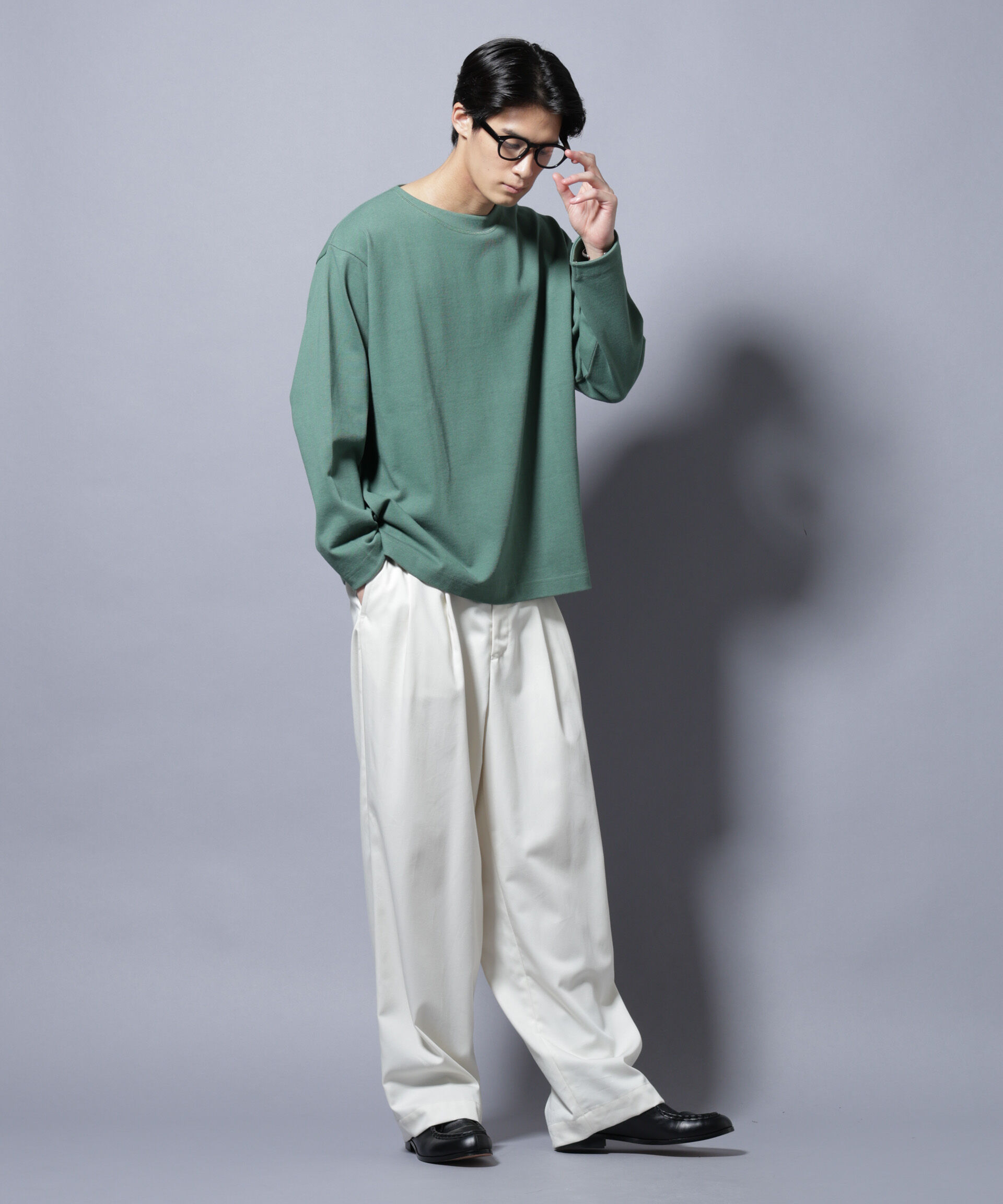 NANO universe「天竺ヘビーコットンボートネックＴシャツ 長袖」|Tシャツ・カットソー|