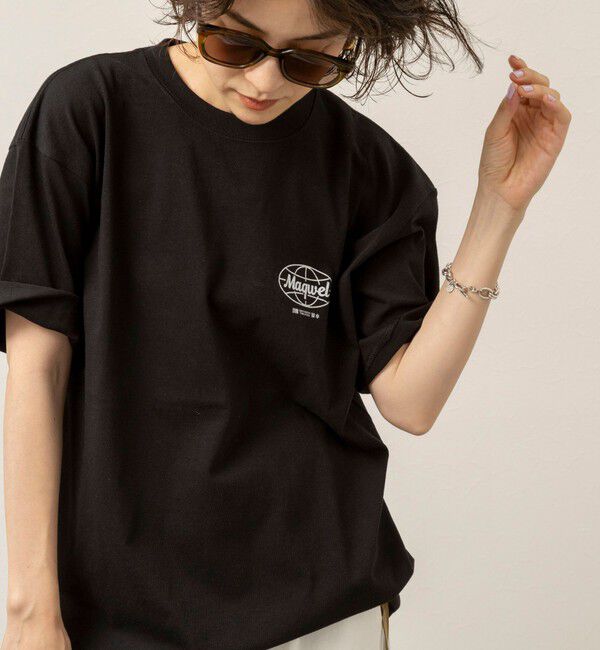 MAQWEL「【MAQWEL/マクウェル】ウォッシャブル Maqwel Earth ワイドボディプリントTシャツ」|Tシャツ・カットソー|