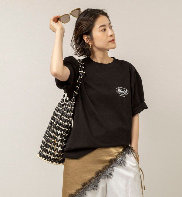 MAQWEL「【MAQWEL/マクウェル】ウォッシャブル Maqwel Earth ワイドボディプリントTシャツ」|Tシャツ・カットソー|