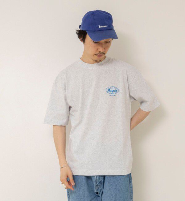 MAQWEL「【MAQWEL/マクウェル】ウォッシャブル Maqwel Earth ワイドボディプリントTシャツ」|Tシャツ・カットソー|ライトグレー