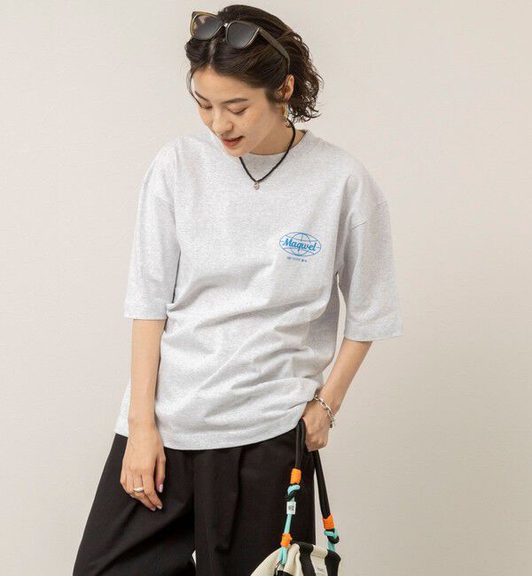 MAQWEL「【MAQWEL/マクウェル】ウォッシャブル Maqwel Earth ワイドボディプリントTシャツ」|Tシャツ・カットソー|