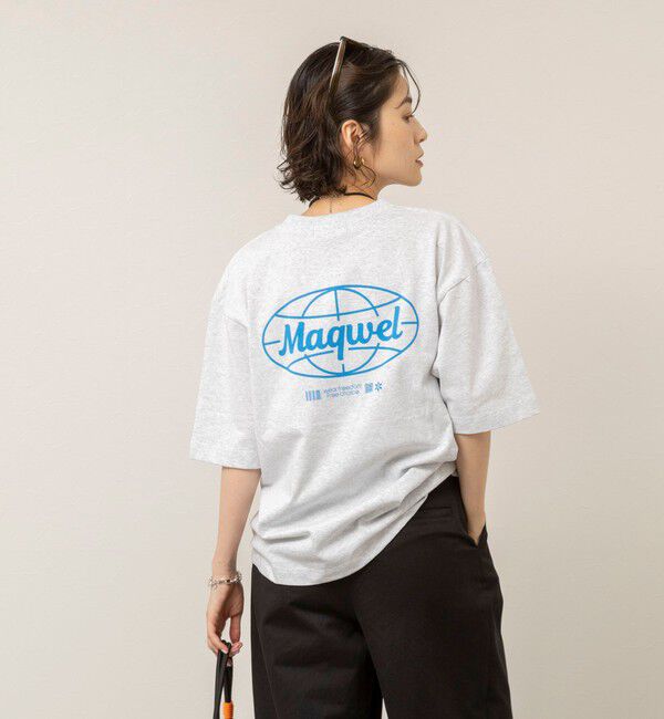 MAQWEL「【MAQWEL/マクウェル】ウォッシャブル Maqwel Earth ワイドボディプリントTシャツ」|Tシャツ・カットソー|