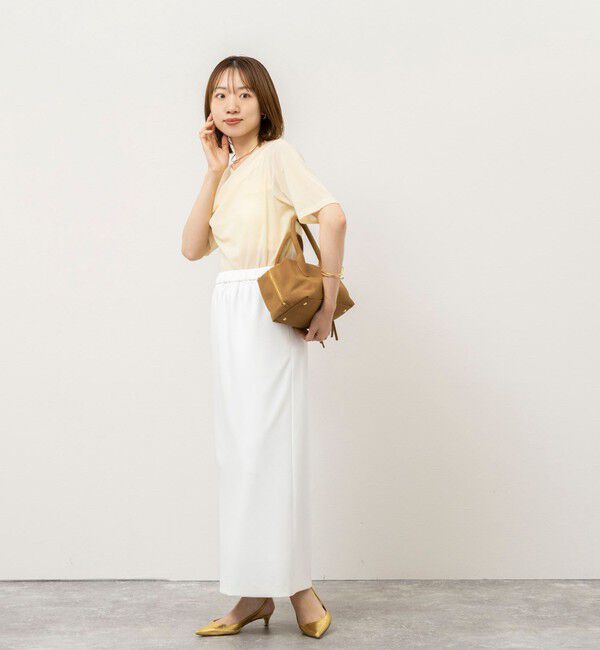 NOLLEY'S「《接触冷感》ウォッシャブルシアーベロア2WAYプルオーバー」|Tシャツ・カットソー|
