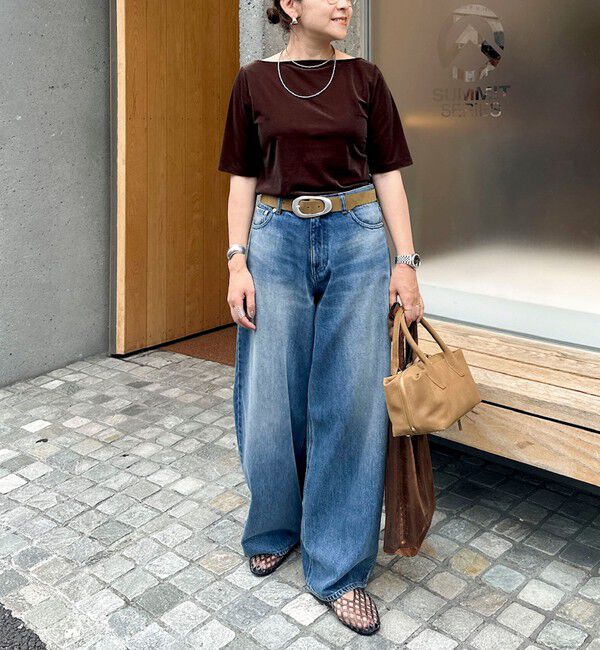 NOLLEY'S「《接触冷感》ウォッシャブルシアーベロア2WAYプルオーバー」|Tシャツ・カットソー|