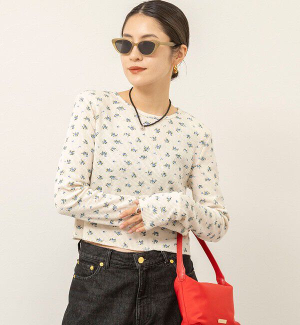 MAQWEL「【MAQWEL/マクウェル】Flower Waffleショルダーパッドプルオーバー」|Tシャツ・カットソー|