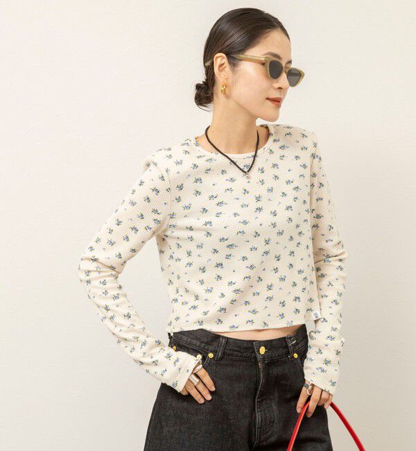 MAQWEL「【MAQWEL/マクウェル】Flower Waffleショルダーパッドプルオーバー」|Tシャツ・カットソー|