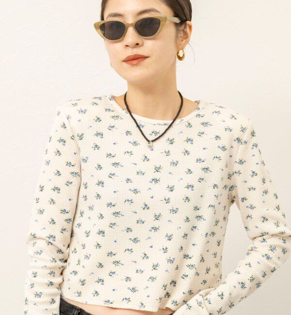 MAQWEL「【MAQWEL/マクウェル】Flower Waffleショルダーパッドプルオーバー」|Tシャツ・カットソー|