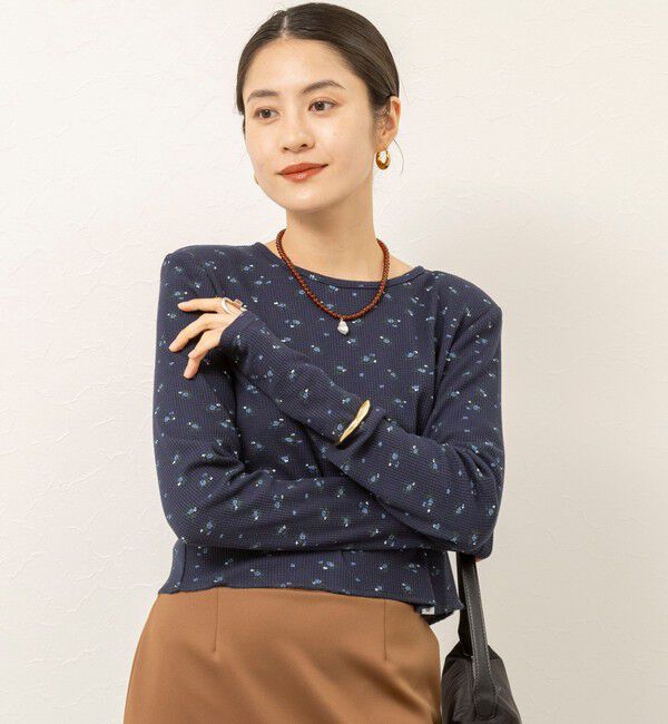 MAQWEL「【MAQWEL/マクウェル】Flower Waffleショルダーパッドプルオーバー」|Tシャツ・カットソー|