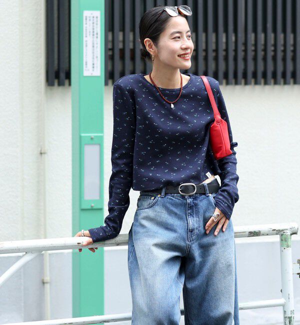 MAQWEL「【MAQWEL/マクウェル】Flower Waffleショルダーパッドプルオーバー」|Tシャツ・カットソー|