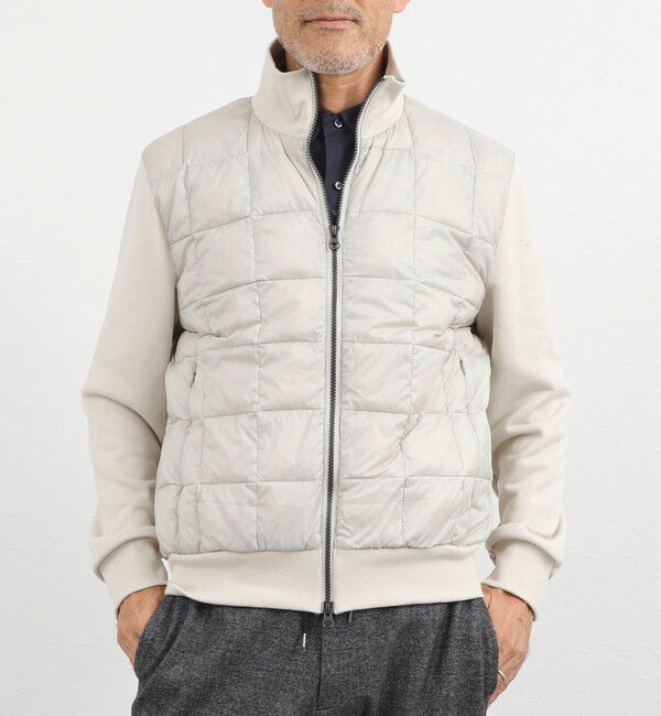 NOLLEY'S goodman「【TAION/タイオン】別注 スウェットコンビ ハイネックダウンJK 26AW」|ブルゾン・スタジャン|ライトグレー