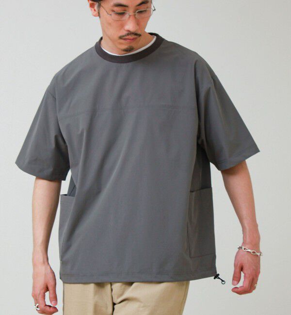 GLOSTER「【接触冷感/セットアップ着用可能】SoftCool サイドポケットTシャツ」|Tシャツ・カットソー|グレー
