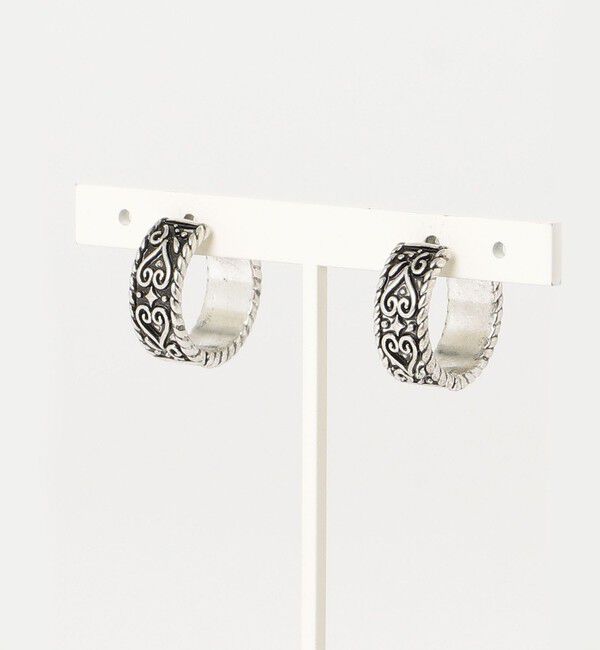 fredy emue「アンティークハート刻印フープピアス」|ピアス|