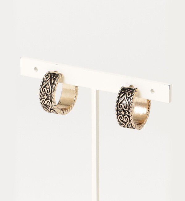 fredy emue「アンティークハート刻印フープピアス」|ピアス|