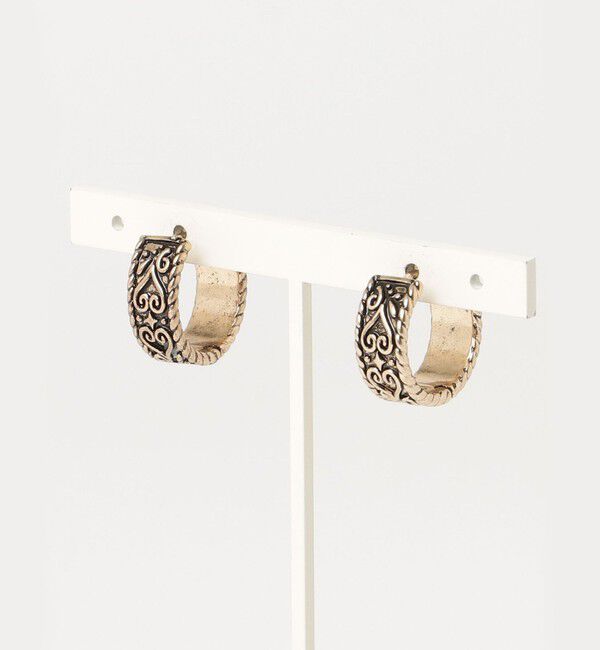 fredy emue「アンティークハート刻印フープピアス」|ピアス|