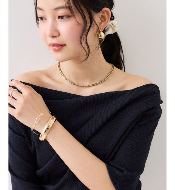 VIS「【夏トク価格】ドット＆無地テレコリブハーフスリーブドレーププルオーバー」|Tシャツ・カットソー|