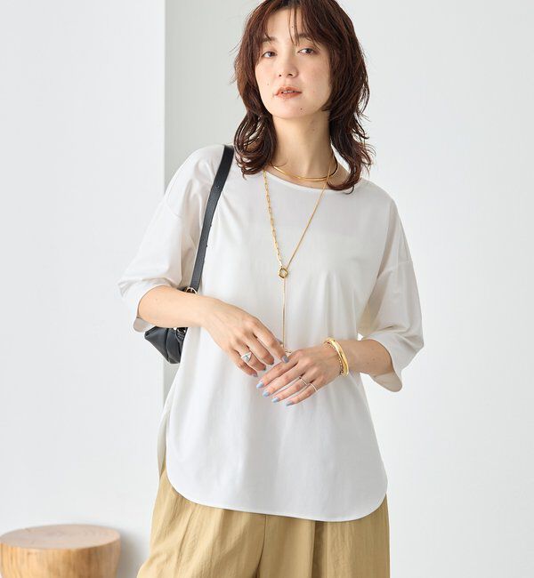  「ハーフスリーブキュプラカットプルオーバー」|Tシャツ・カットソー|