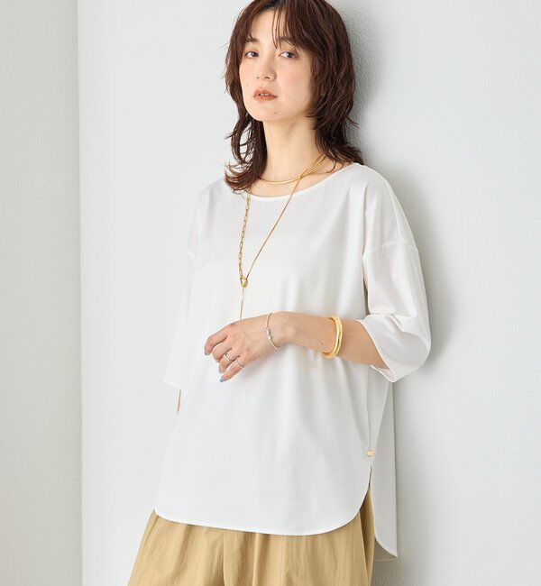  「ハーフスリーブキュプラカットプルオーバー」|Tシャツ・カットソー|