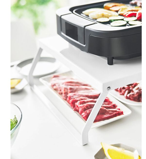 collex「【tower】下が使える電気プレートラック ホットプレート 収納 折り畳」|食器・キッチングッズ|
