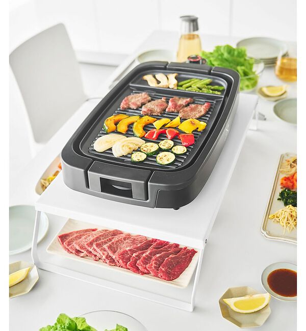 collex「【tower】下が使える電気プレートラック ホットプレート 収納 折り畳」|食器・キッチングッズ|
