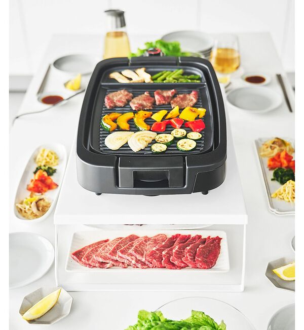 collex「【tower】下が使える電気プレートラック ホットプレート 収納 折り畳」|食器・キッチングッズ|