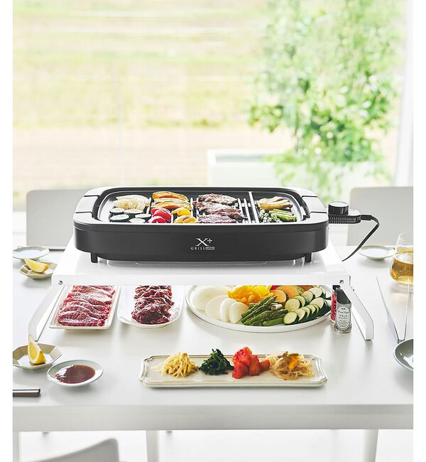collex「【tower】下が使える電気プレートラック ホットプレート 収納 折り畳」|食器・キッチングッズ|