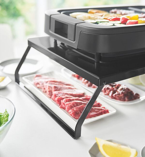 collex「【tower】下が使える電気プレートラック ホットプレート 収納 折り畳」|食器・キッチングッズ|
