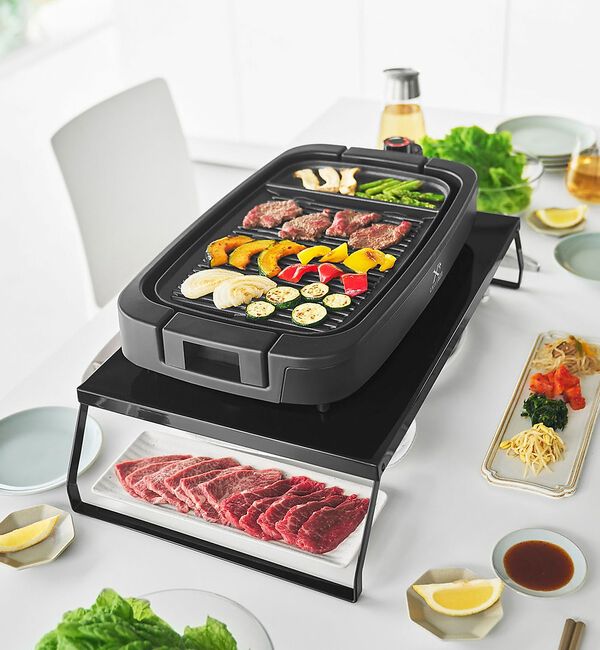collex「【tower】下が使える電気プレートラック ホットプレート 収納 折り畳」|食器・キッチングッズ|