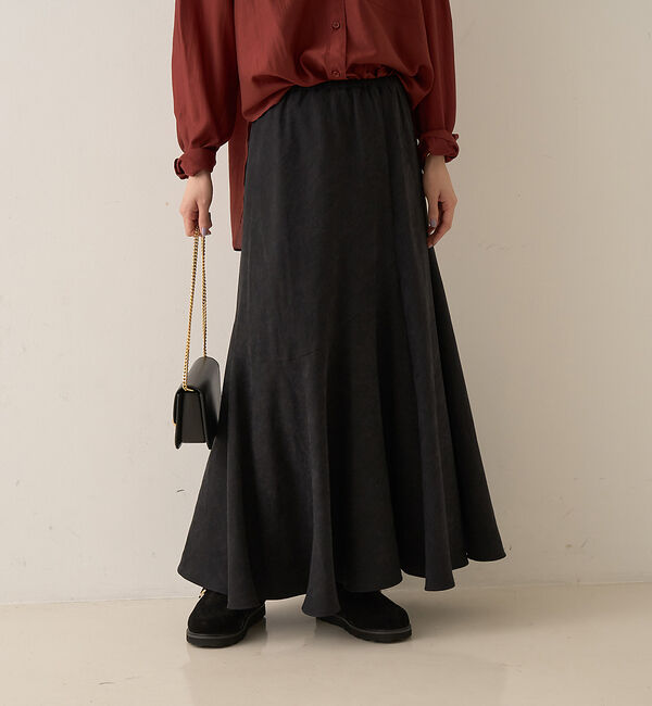 Rouge vif「【定番人気】【2025AW】切替マキシスカート」|スカート|チャコールグレー