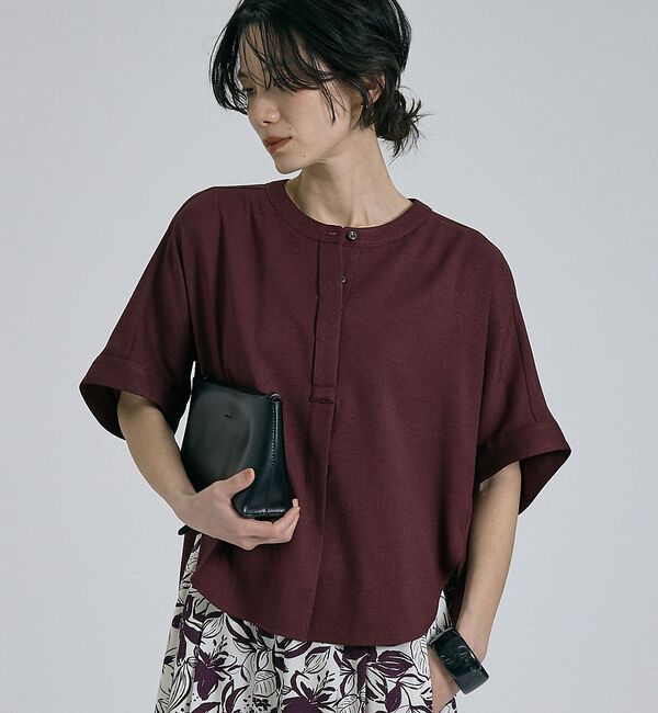 qualite「【ベストセラーアイテム！新色追加】リネンライクスリットブラウス/セットアップ対応」|シャツ・ブラウス|