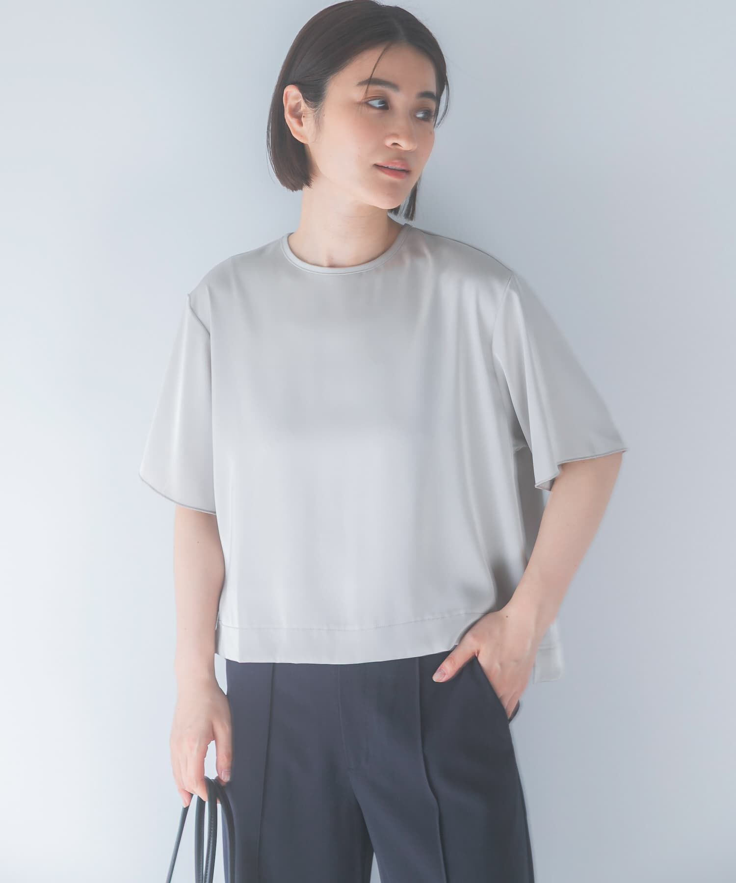 URBAN RESEARCH ROSSO「接触冷感 吸水速乾サテンブラウス」|シャツ・ブラウス|