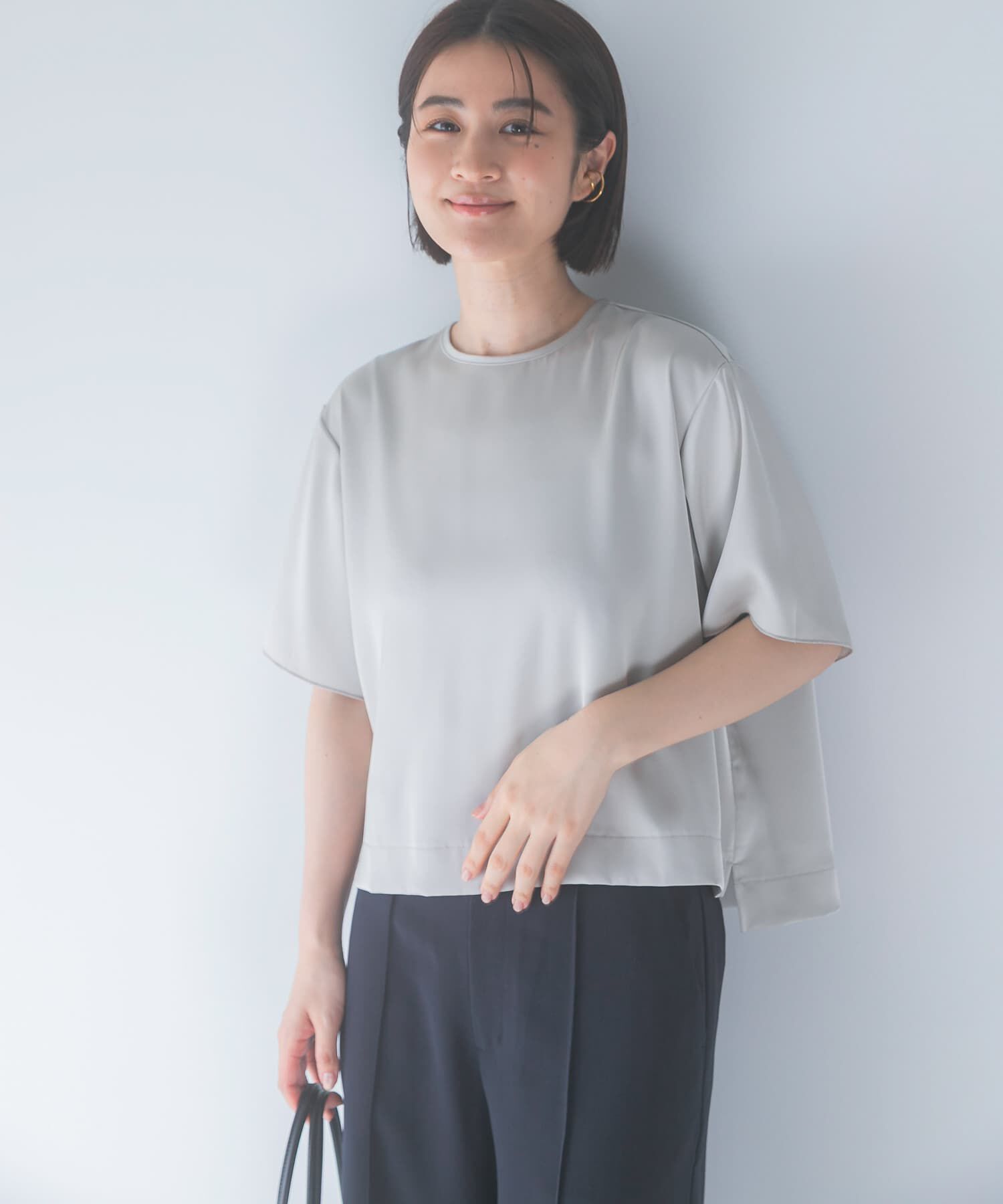URBAN RESEARCH ROSSO「接触冷感 吸水速乾サテンブラウス」|シャツ・ブラウス|