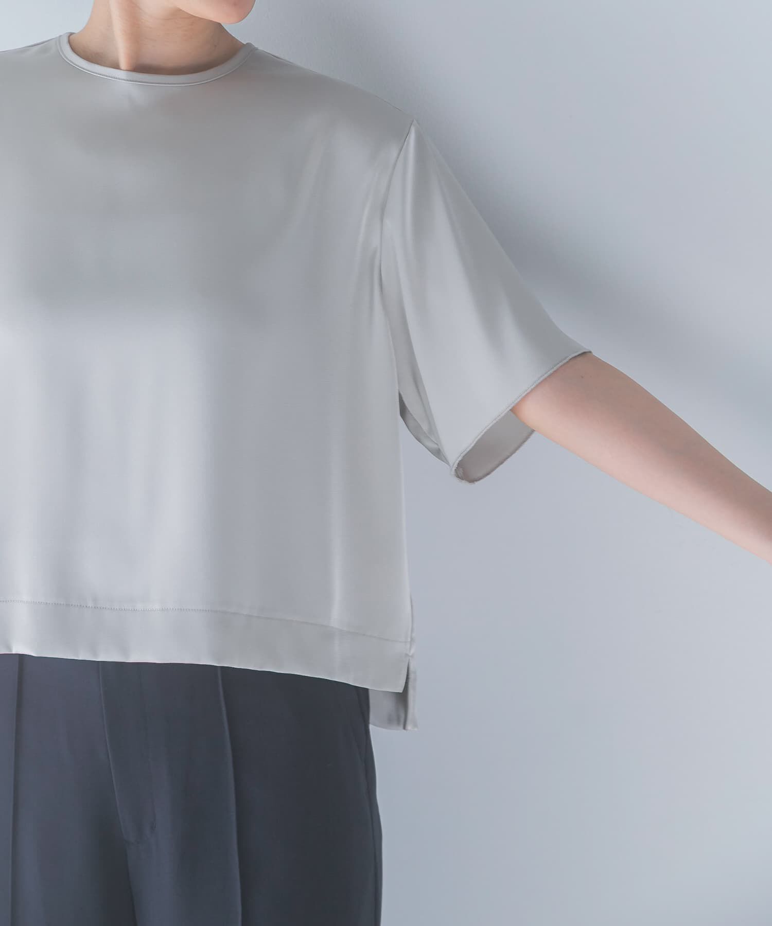 URBAN RESEARCH ROSSO「接触冷感 吸水速乾サテンブラウス」|シャツ・ブラウス|