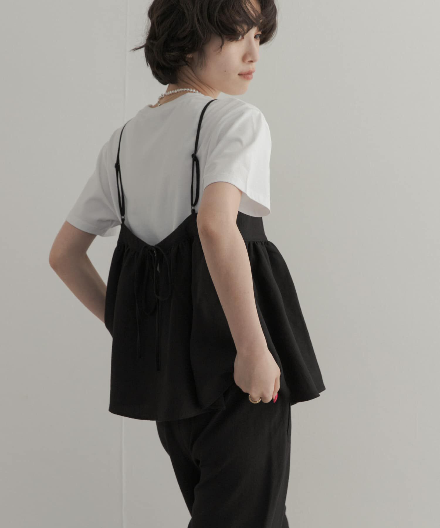 URBAN RESEARCH DOORS「バックリボンキャミ付きイージーパンツ」|ワンピース|