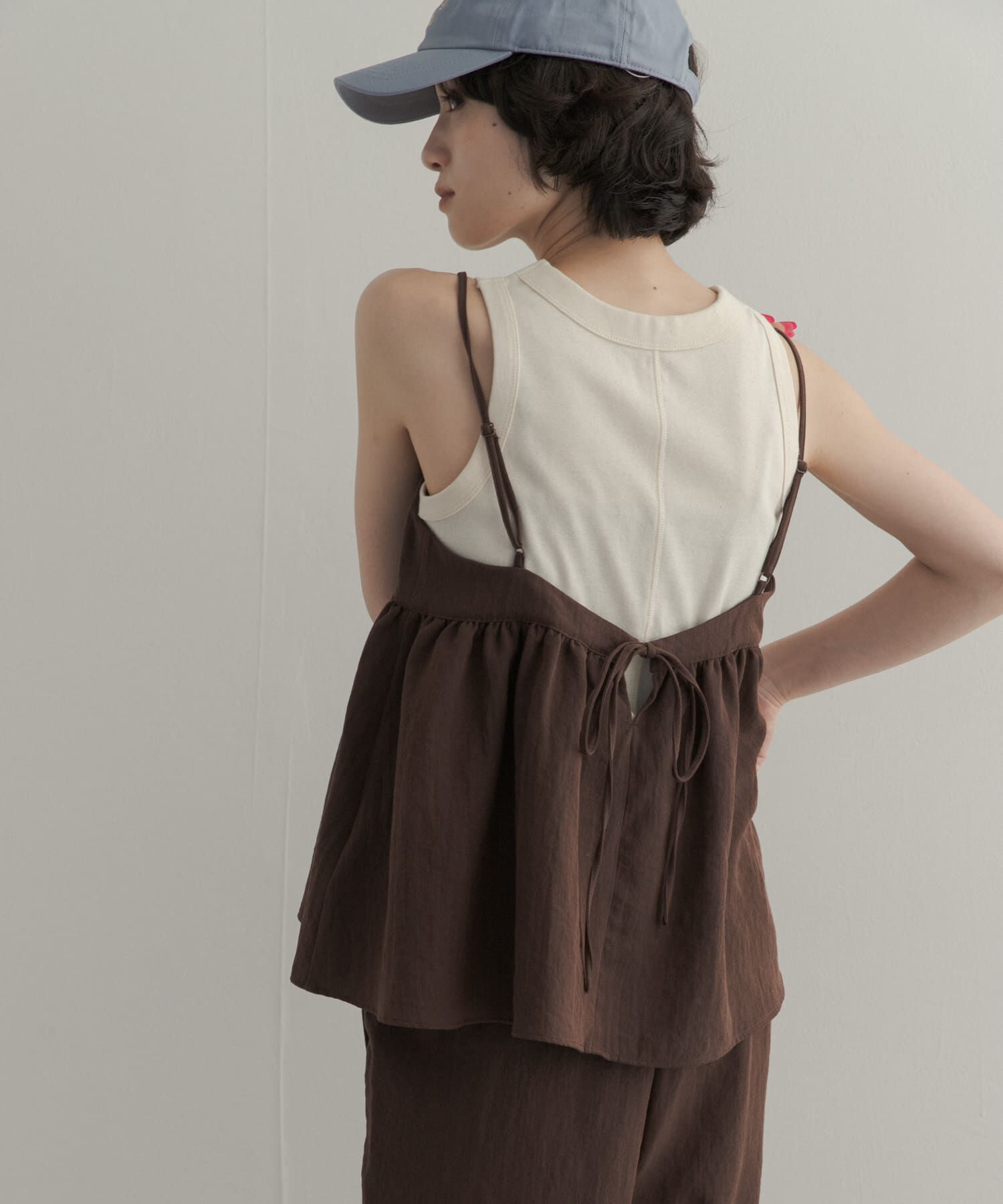 URBAN RESEARCH DOORS「バックリボンキャミ付きイージーパンツ」|ワンピース|
