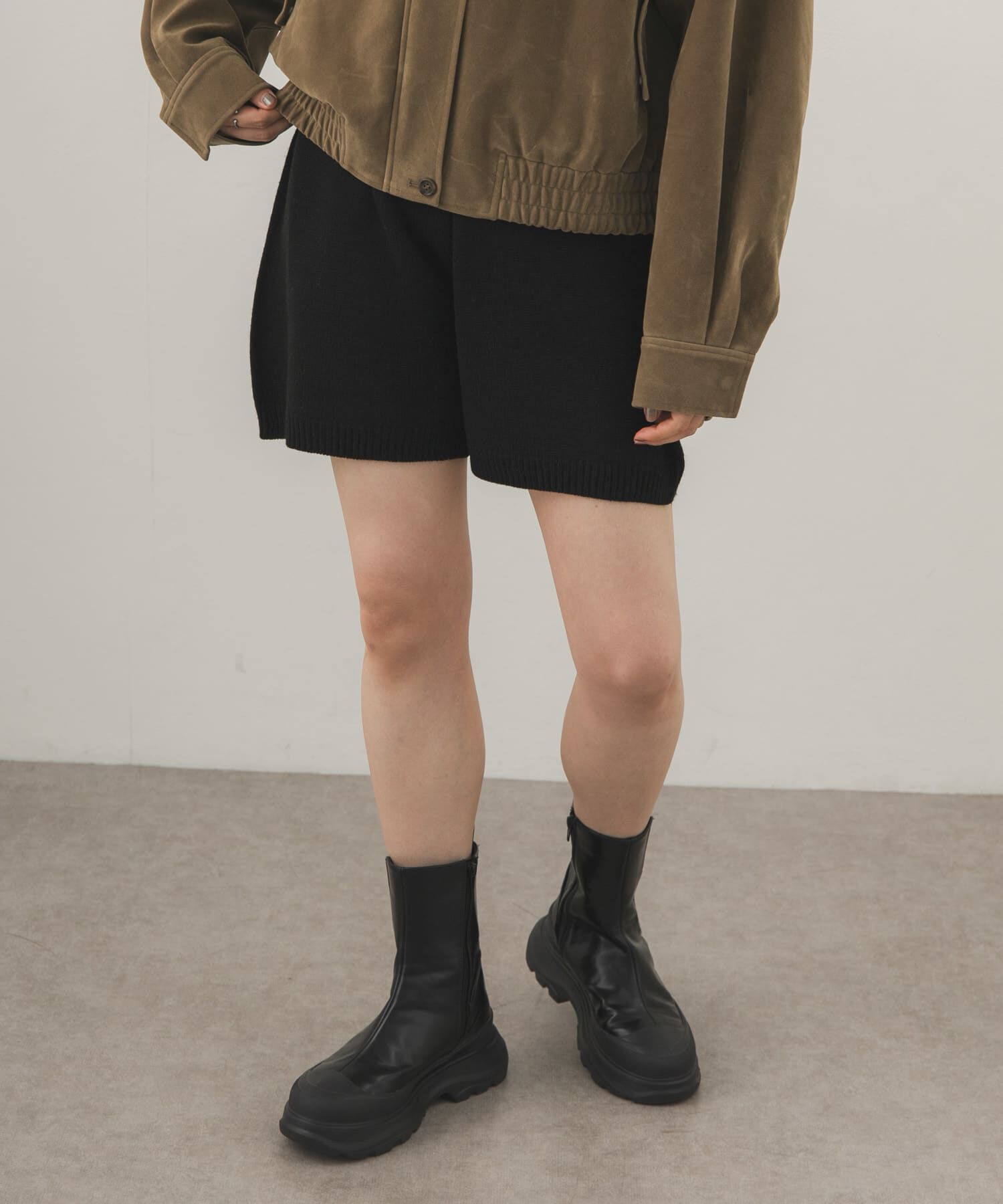  「ニットショートパンツ」|その他|ブラック