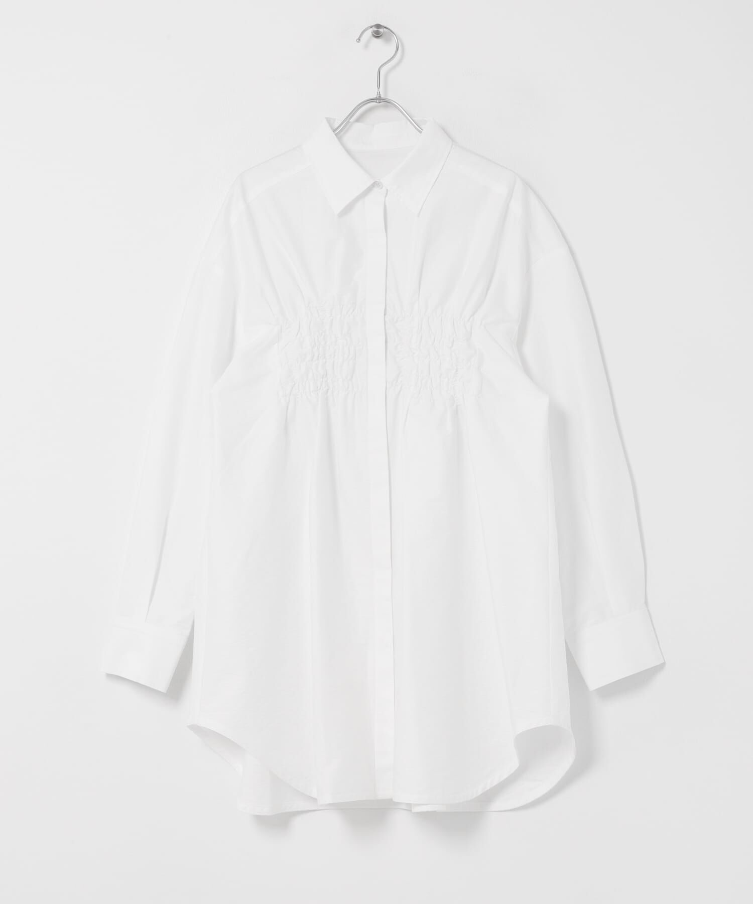  「フロントシャーリングシャツワンピース」|ワンピース|