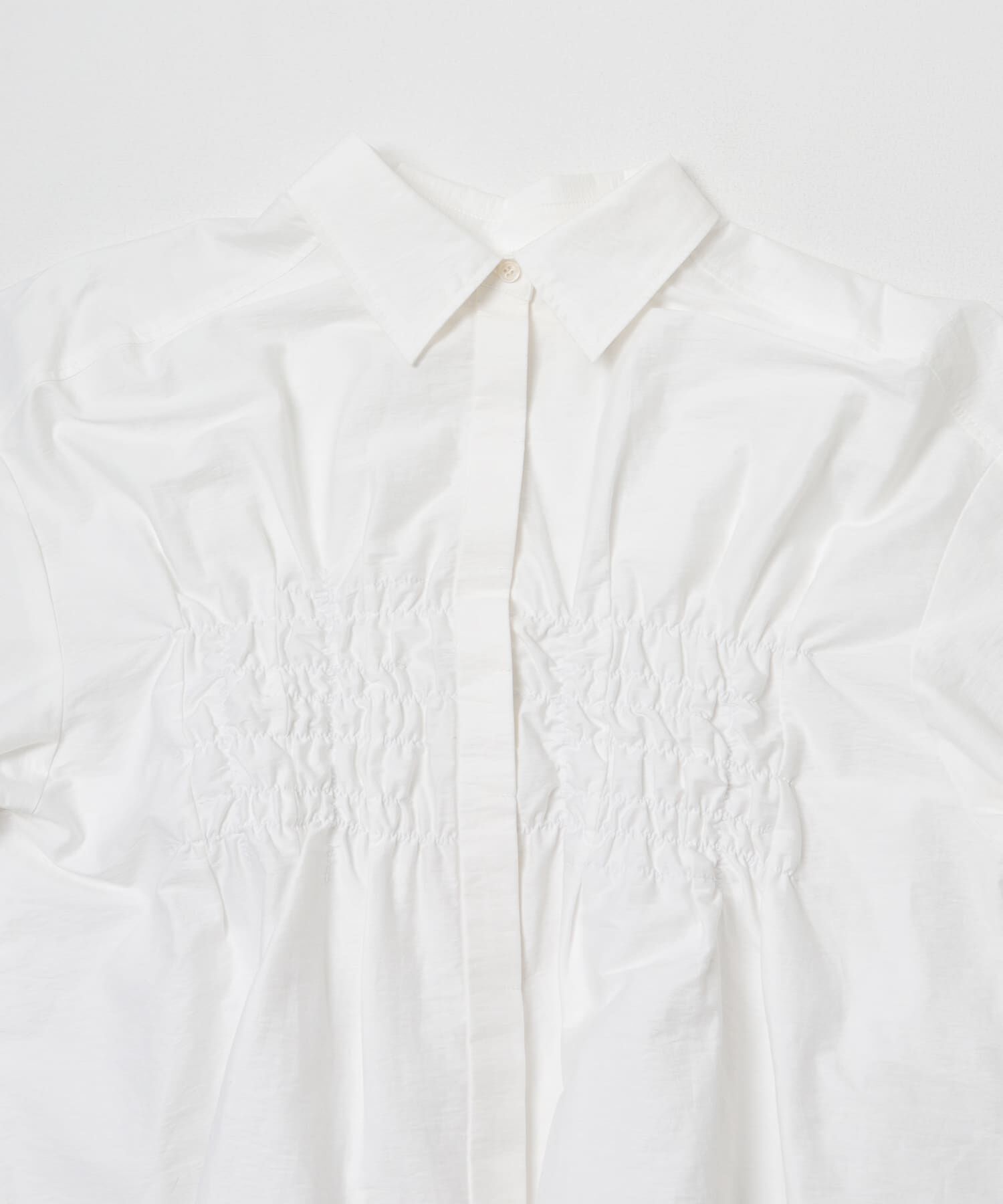  「フロントシャーリングシャツワンピース」|ワンピース|