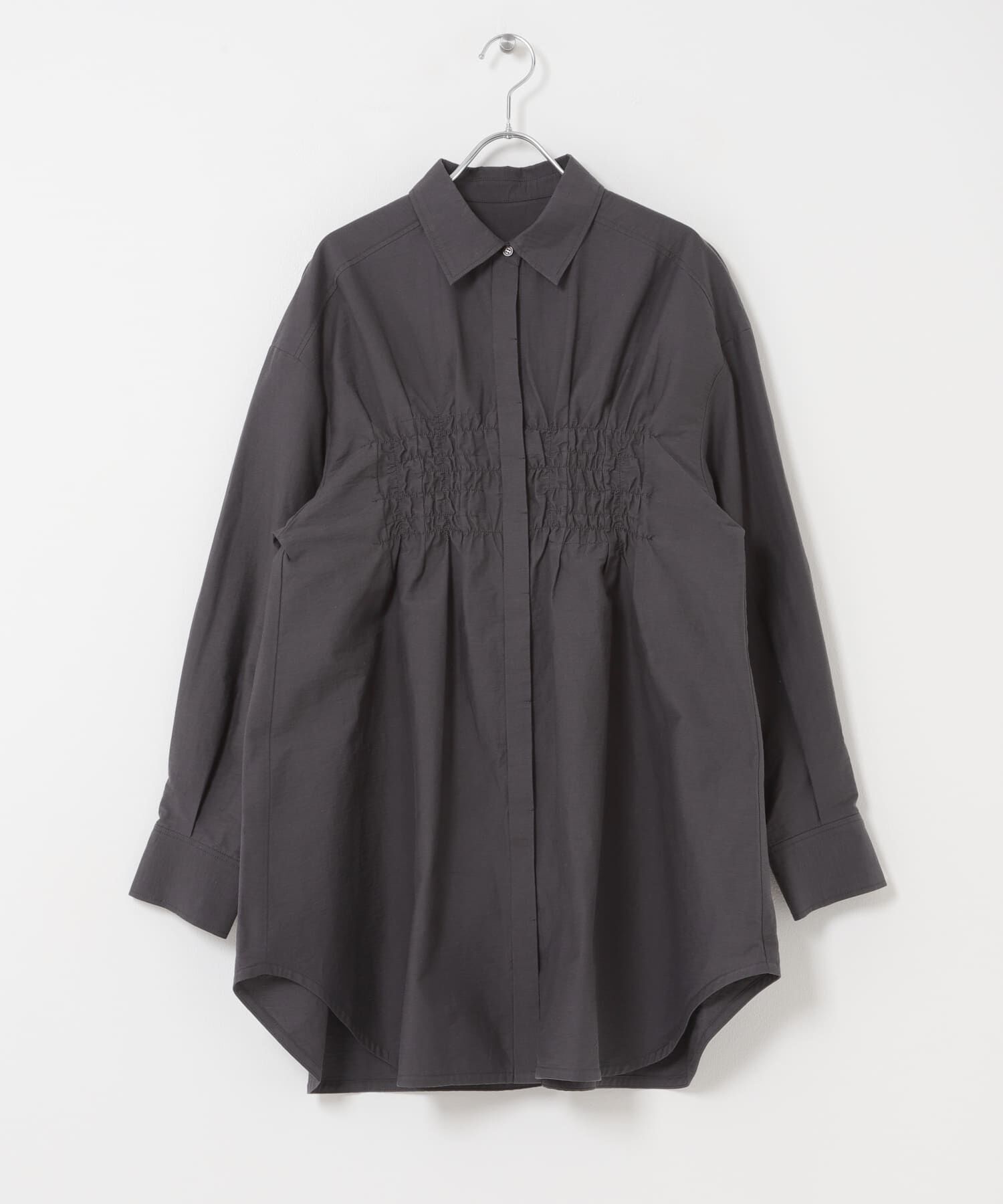  「フロントシャーリングシャツワンピース」|ワンピース|