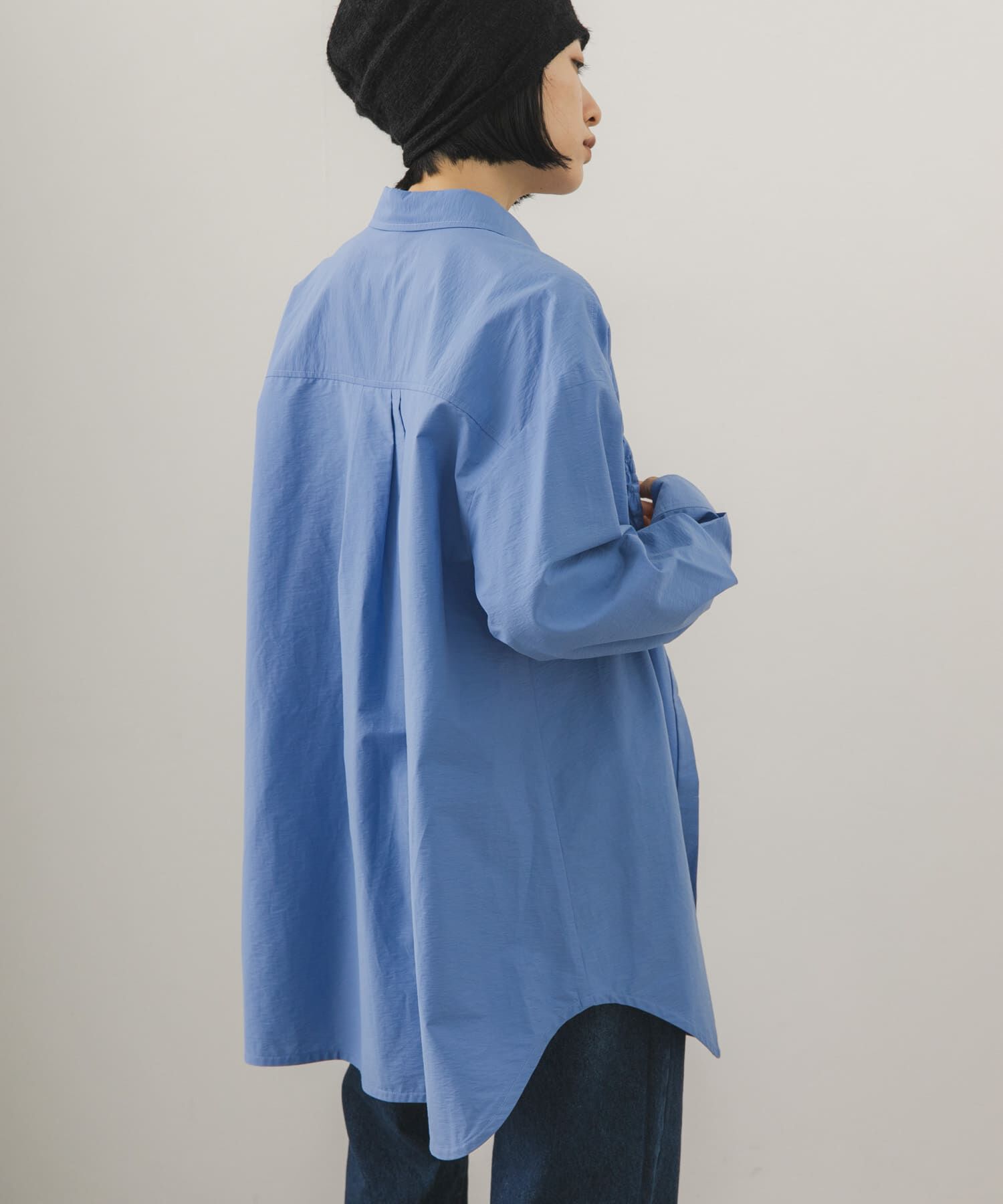  「フロントシャーリングシャツワンピース」|ワンピース|