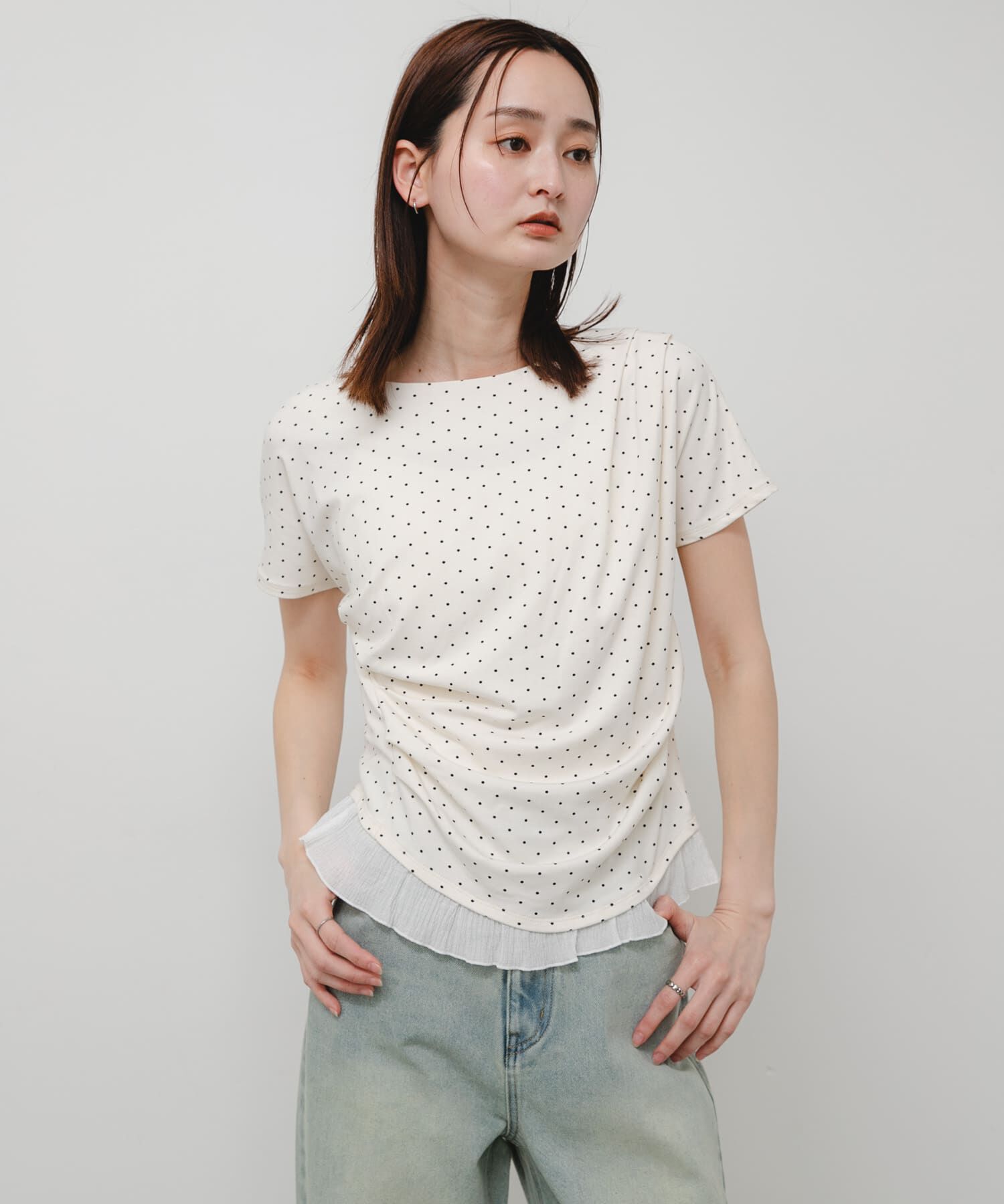 SENSE OF PLACE by URBAN RESEARCH「フリルドレープトップ」|Tシャツ・カットソー|