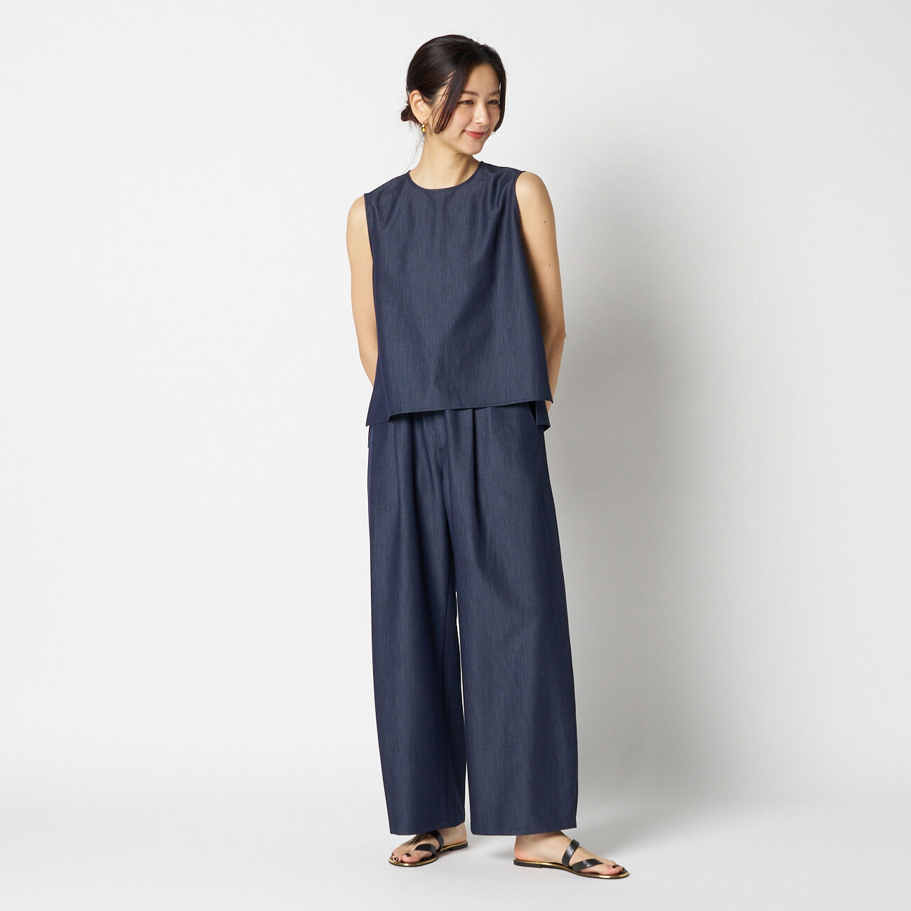 HELIOPOLE「HELIOPOLE DENIM SLEEVELESS BLOUSE」|シャツ・ブラウス|