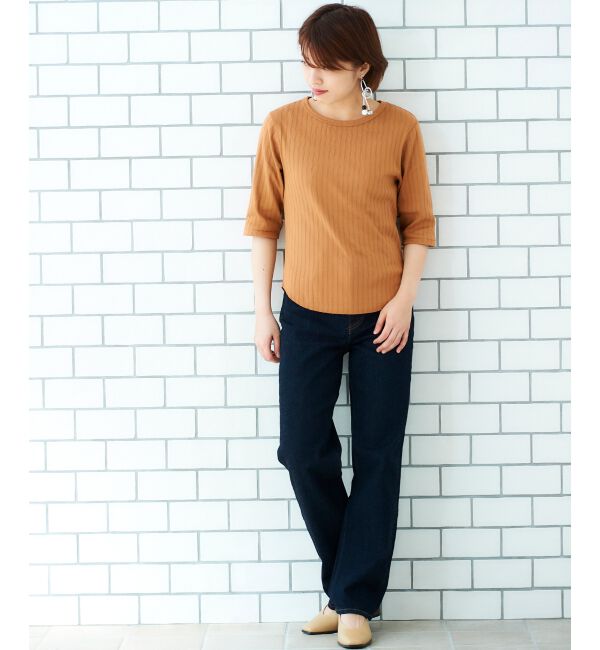 le.coeur blanc「5分袖リブカットソー」|Tシャツ・カットソー|