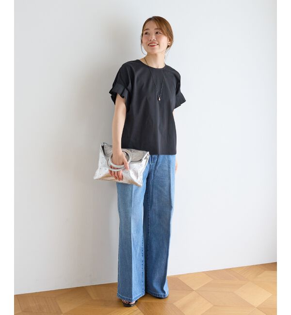  「レースドッキングデニムパンツ」|デニム|