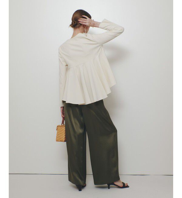 LOULOU WILLOUGHBY「【LOULOU WILLOUGHBY】サテンタックパンツ」|チノ|